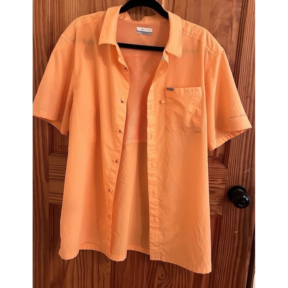 Columbia‎ PFG Performance Fishing Gear Mens Large Short Sleeve Shirt Omni-Shade